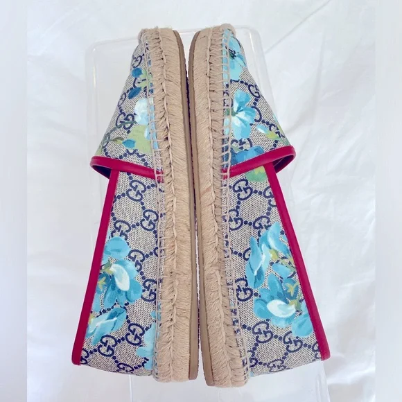 Gucci Women's Floral Espadrilles - Blue and Red - Picture 4 of 9